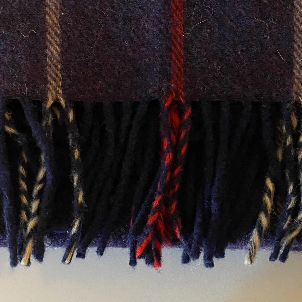 Vintage John Hamly & Co Ltd. For LL Bean Tartan Plaid 100% Lambswool Scarf